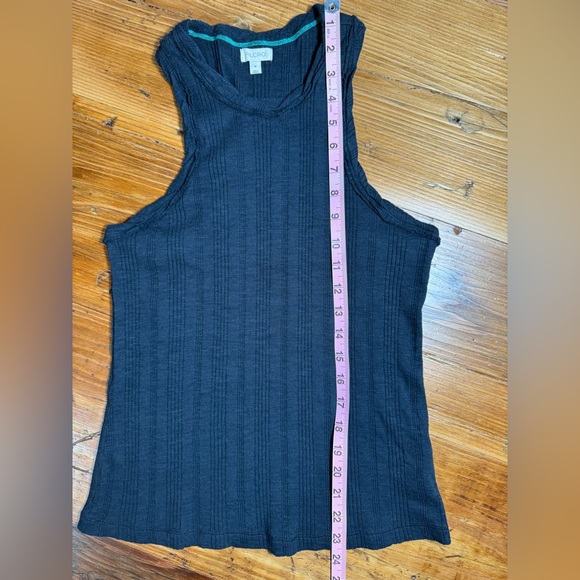 Anthropologie Pilcro Women’s Cotton Modal Ribbed Racerback Tank, Washed Black, M - Picture 4 of 13
